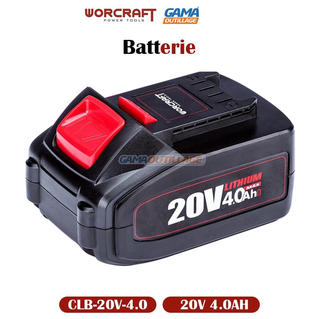CLB-20V-4.0-GAMAOUTILLAGE-CNC BATTERIE 20V 4.0AH WORCRAFT