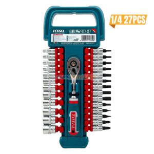KIT CLIQUET ET DOUILLE 1/4 27PCS TOTAL