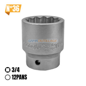 DOUILLE N°36 3/4 12PANS COURT CHANGLU