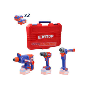 Kit outils sans fil EMTOP 20V 3 pièces | GAMA OUTILLAGE